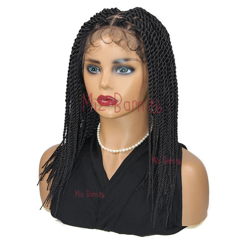 Short Bob Braided Lace Front Wig for Women Senegalese Twist Braided Wigs