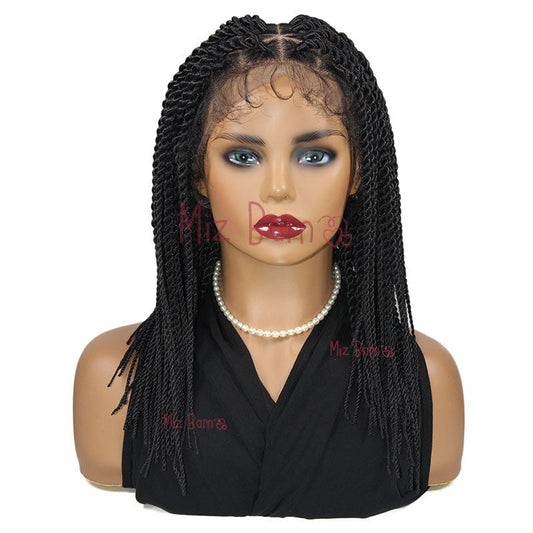 Short Bob Braided Lace Front Wig for Women Senegalese Twist Braided Wigs