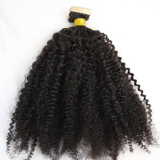 Natural Color Afro Kinky Coily Tape In Hair Extension